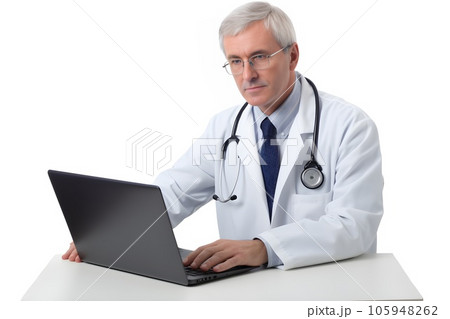 Doctor consulting the patient online. Innovative medical technology and telemedicine concept. AI generated. 105948262