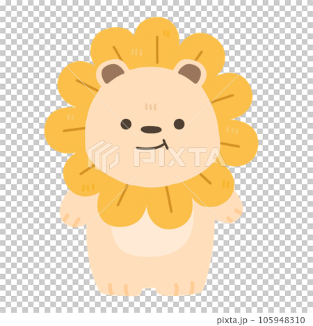 Lion sunflower cute cartoon 105948310