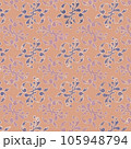 青と黄色の花のパターンのベクターのイラスト 105948794