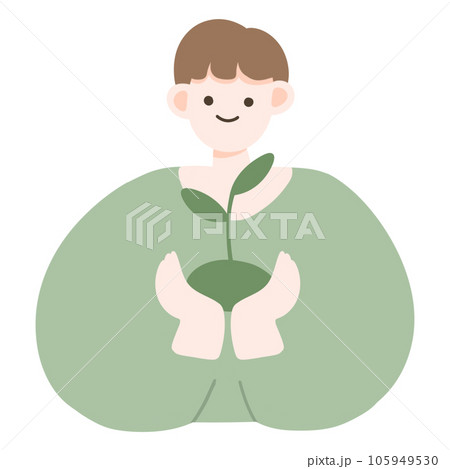Person save world green peace on plastic day 105949530