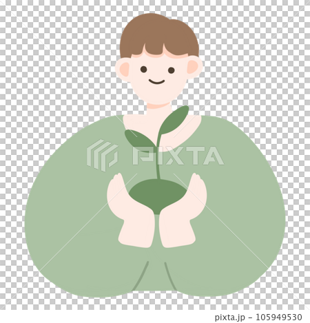 Person save world green peace on plastic day 105949530