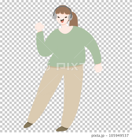 Girl sing a song dance y2k headphone Girl sing a song dance y2k headphone 105949537