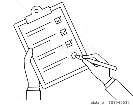 チェックリストとスーツの手 105949639