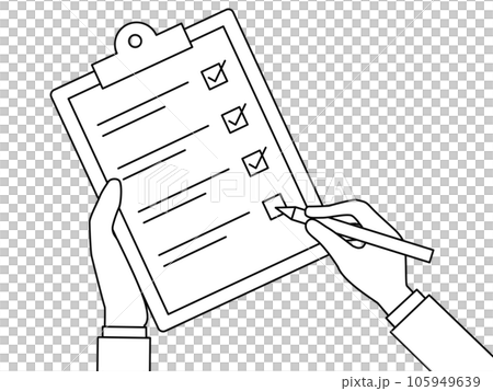 チェックリストとスーツの手 105949639