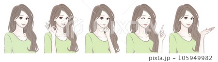 女性のイラスト素材セット 女性のイラスト素材セット 105949982