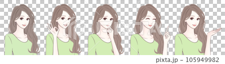 女性のイラスト素材セット 女性のイラスト素材セット 105949982