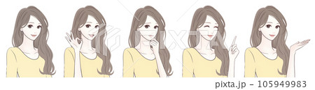 女性のイラスト素材セット 女性のイラスト素材セット 105949983