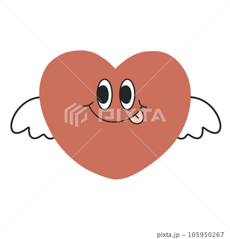 angel Heart groovy retro character cartoon 105950267