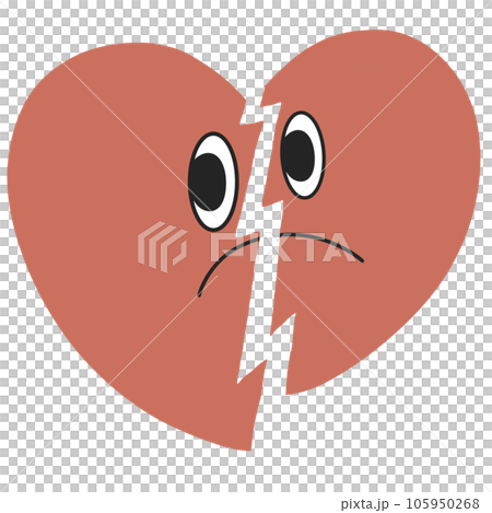 broken Heart groovy retro character cartoon broken Heart groovy retro character cartoon 105950268