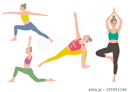 ヨガをする女性のイラスト 105951186