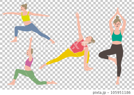 ヨガをする女性のイラスト 105951186