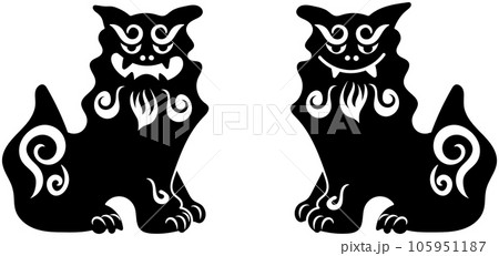 シーサーイラスト黒 105951187
