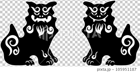 シーサーイラスト黒 105951187