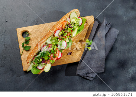 Delicious vegetarian sandwich Delicious vegetarian sandwich 105951571