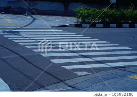 the Zebra Cross or Pedestrian Crossing Facilities in Central Jakarta, Indonesia 105952186