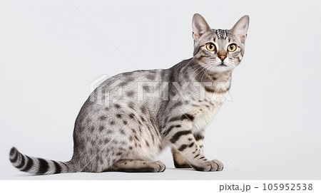 エジプシャンマウ 猫 白背景 エジプシャンマウ 猫 白背景 105952538