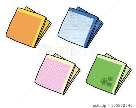 ハンカチ4種のイラスト ハンカチ4種のイラスト 105952540