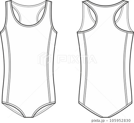 Mens one piece sport swimsuit. Front and back. Mens one piece sport swimsuit. Front and back. 105952830