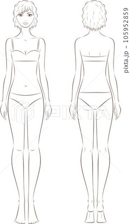 Womens fashion croquis template. Vector. Womens fashion croquis template. Vector. 105952859