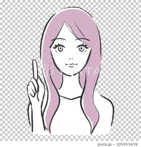 一個女人指著的插圖 105953439