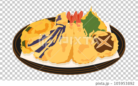 盤子裡的什錦天婦羅 盤子裡的什錦天婦羅 105953892