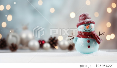 Winter snowman background 105956221