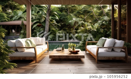 Modern backyard living area 105956252