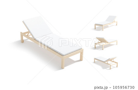 Blank white hotel lounger mockup, different views Blank white hotel lounger mockup, different views 105956730