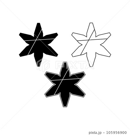 Six rays star shape logo. Abstract vector signのイラスト素材 [105956900] - PIXTA