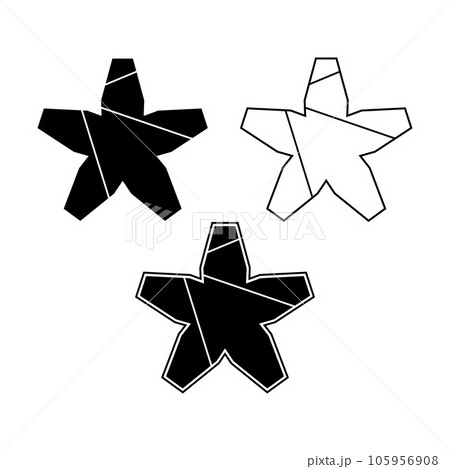 Five rays star shape logo. Abstract vector sign Five rays star shape logo. Abstract vector sign 105956908
