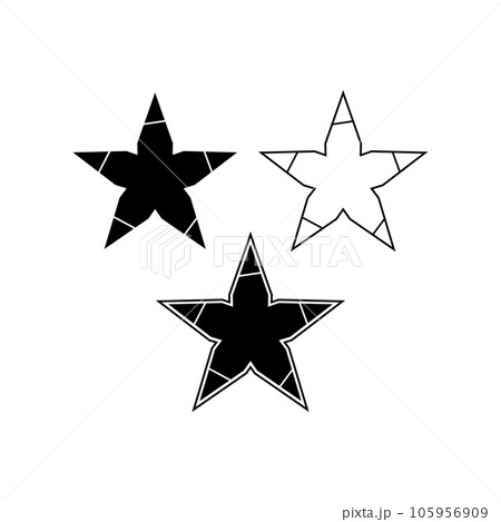 Five rays star shape logo. Abstract vector sign Five rays star shape logo. Abstract vector sign 105956909