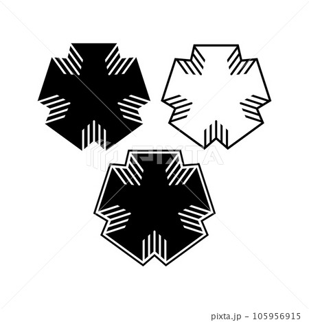 Five rays star shape logo. Abstract vector signのイラスト素材 [105956915] - PIXTA