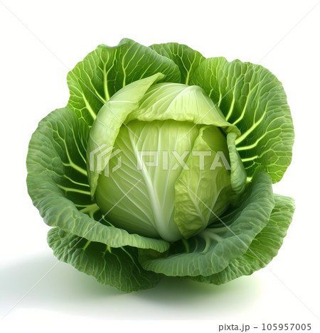Ripe cabbage isolated on white background. Generative AI Ripe cabbage isolated on white background. Generative AI 105957005