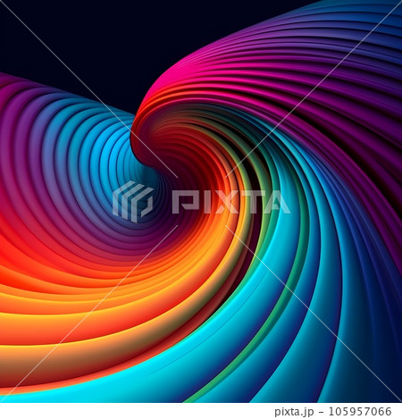 3d abstract smooth gradient rainbow vortex wave...のイラスト素材 [105957066 ...