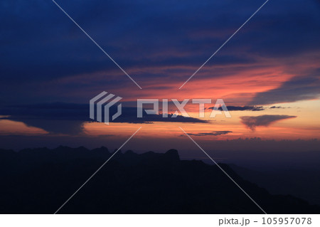 Colorful evening sky over Mount Stockhorn. 105957078