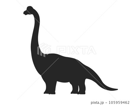 恐竜のブラキオサウルスのシルエットのイラスト 105959462