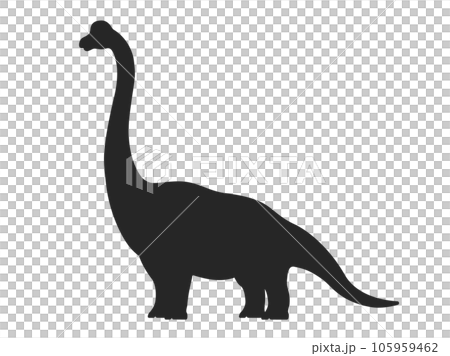 恐竜のブラキオサウルスのシルエットのイラスト 105959462