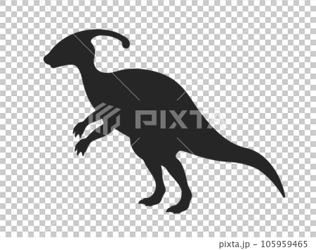 恐龍副櫛龍剪影的插圖 恐龍副櫛龍剪影的插圖 105959465