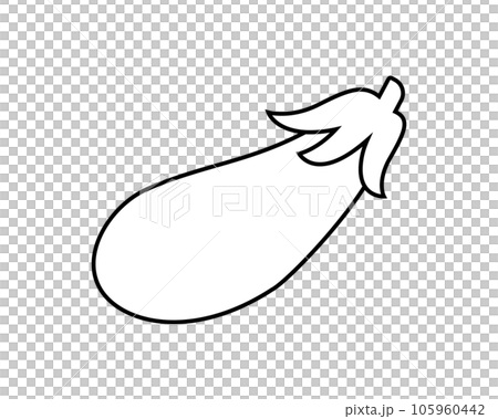 シンプルなナスの線画イラスト シンプルなナスの線画イラスト 105960442