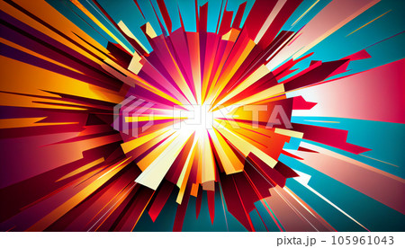 Generative AI, Chromatic Burst: Dynamic Abstract Background with Vibrant Colors 105961043
