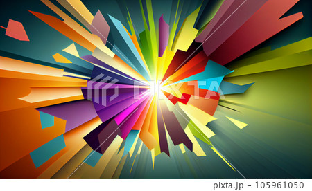 Generative AI, Chromatic Burst: Dynamic Abstract Background with Vibrant Colors 105961050