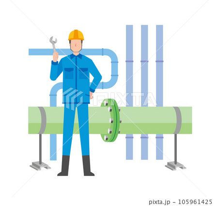 配管工の作業員男性 配管工の作業員男性 105961425