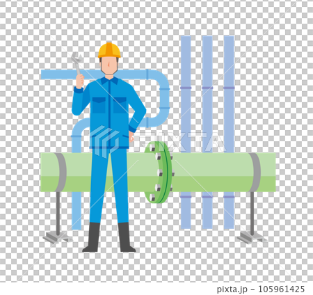 配管工の作業員男性 配管工の作業員男性 105961425