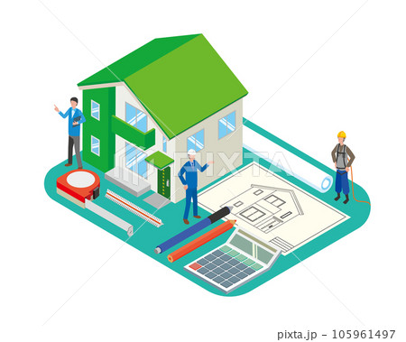 住宅設計のイメージイラスト 住宅設計のイメージイラスト 105961497