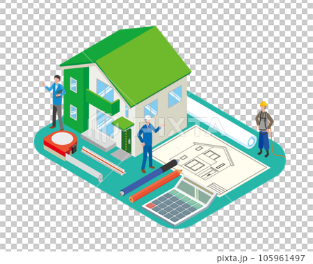 住宅設計のイメージイラスト 住宅設計のイメージイラスト 105961497