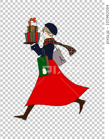 A woman holding a present A woman holding a present 105962084