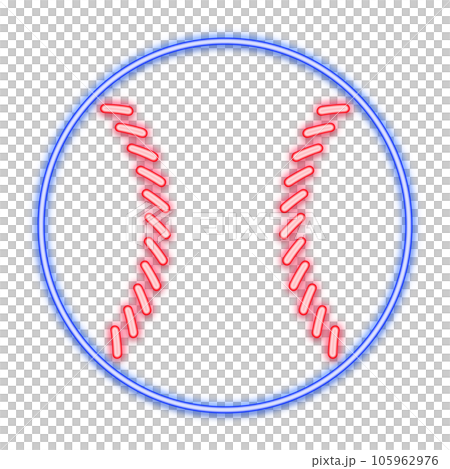 baseball color neon line icon のイラスト素材 [105962976] - PIXTA