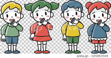 怖がっている男の子と女の子のイラストセットのイラスト素材 [105963504] - PIXTA