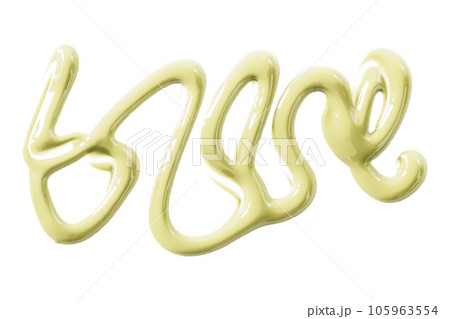 Light yellow watercolor drops zigzag isolated on white background. 105963554