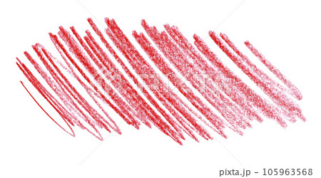 Red pencil strokes isolated on white background. Red pencil strokes isolated on white background. 105963568